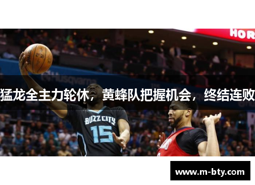 猛龙全主力轮休，黄蜂队把握机会，终结连败